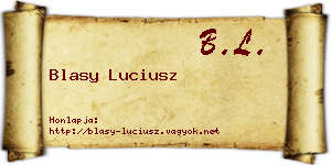 Blasy Luciusz névjegykártya